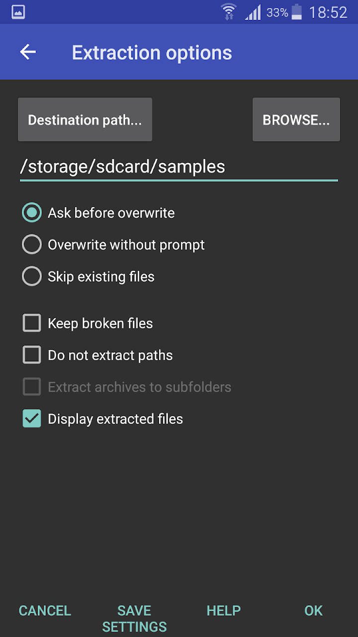 RAR screenshot